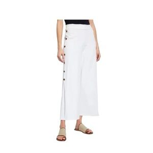 NEON BUDDHA Ideal Wide Leg Slip On Cropped Ankle Pants With Coconut Button’s SZ